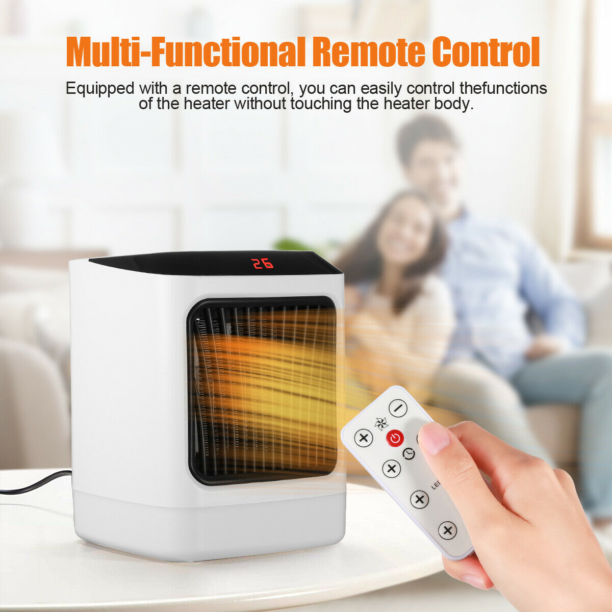 800W Electric Space Fast Heater Fan Portable Home Office Timer Thermostat+Remote