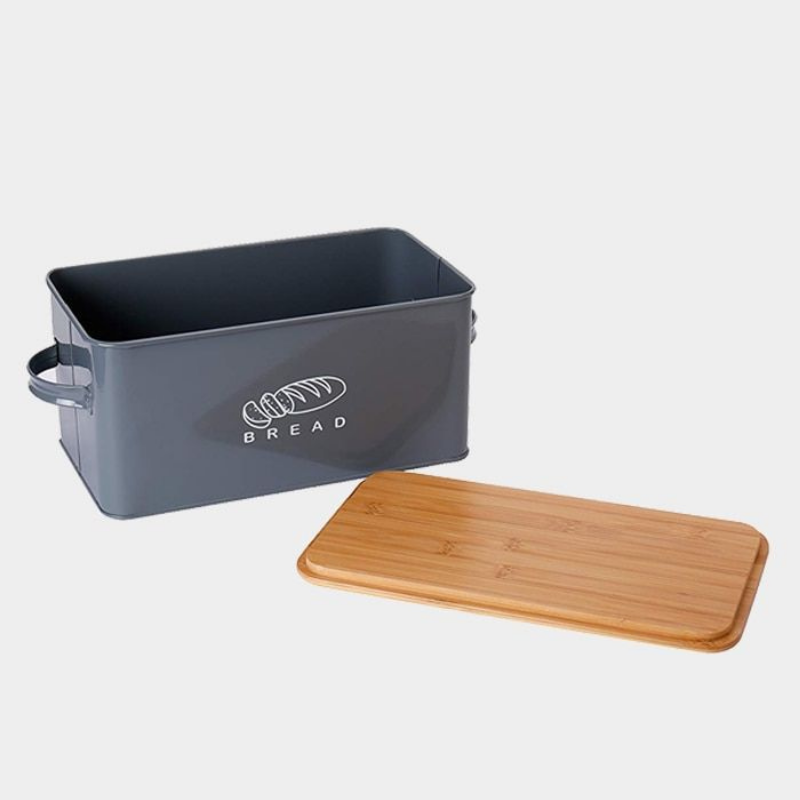 Premium Large Black Metal Bread Holder Storage Box