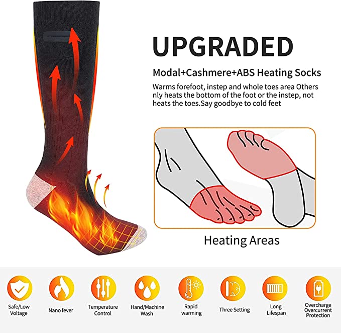 Rechargeable Heated Socks - Electric Heated Socks With Rechargeable Battery