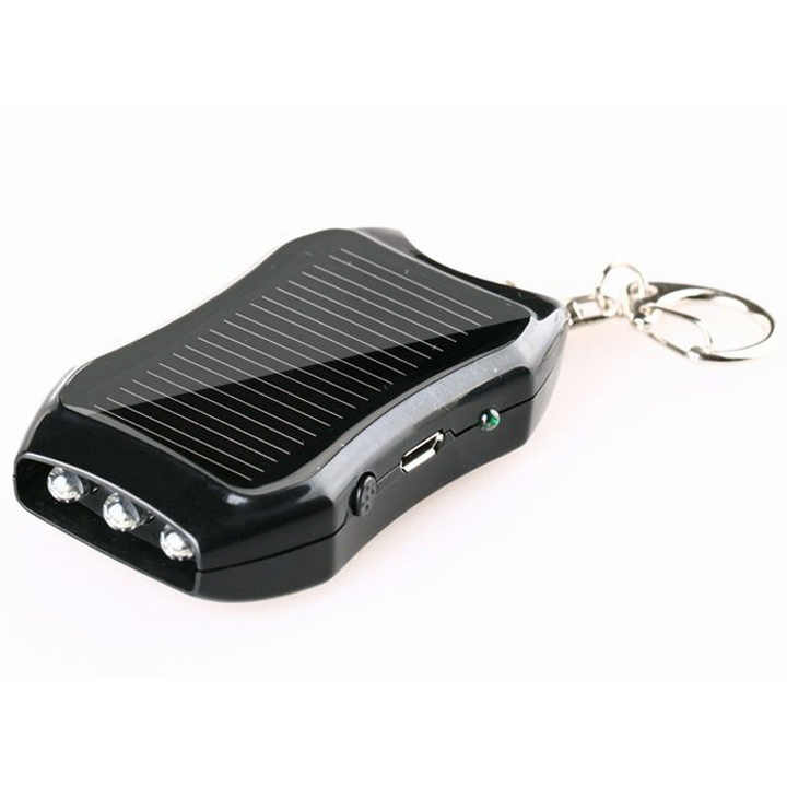 Compact Solar Powered Emergency Phone Charger Key Ring Keychain