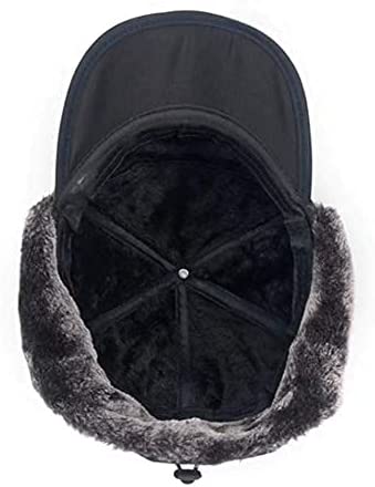 Premium Mens Winter Cold Weather Snow Hat With Ear Flaps And Brim