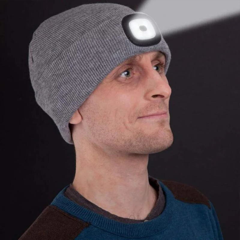 Winter Unisex LED Knitted Beanie Hat, Warm Beanie Cap with LED Light