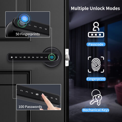 Fingerprint Smart Door Lock - Mobile App Remote Control Door Lock with Fingerprint